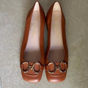 Italian Elegant Brown Leather Women's Shoes Size 39
